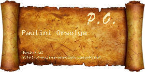 Paulini Orsolya névjegykártya
